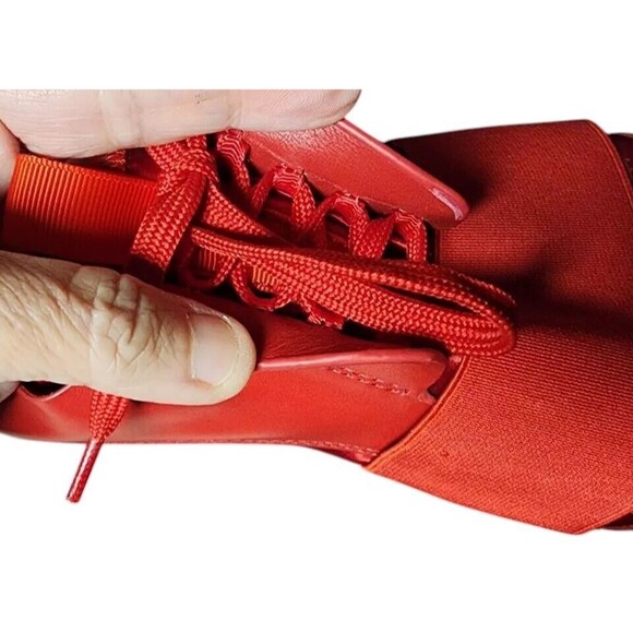 Balenciaga Satin Calfskin Womens Race Runner Sneakers EU 41 Rouge Groseille - Picture 9 of 11